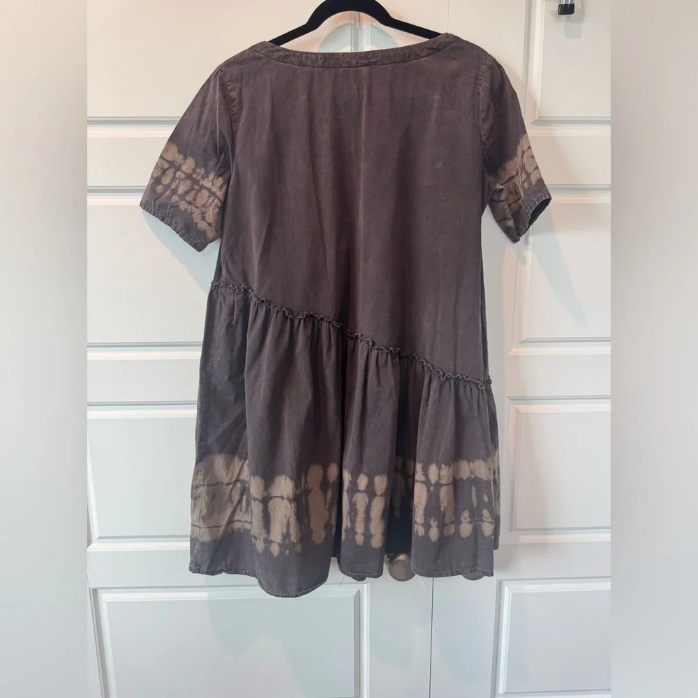 The Odells Lagen Tunic Brown Asymmetrical Tie Dye Oversized Size XSmall Womens - Picture 7 of 9